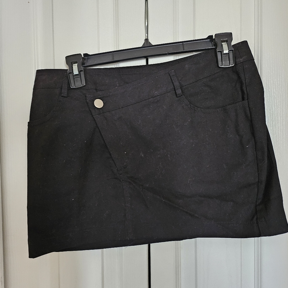 Better Be Black Mini Skirt Size M Stretch Cotton Spandex Casual Fitted Pocket. - Picture 4 of 12